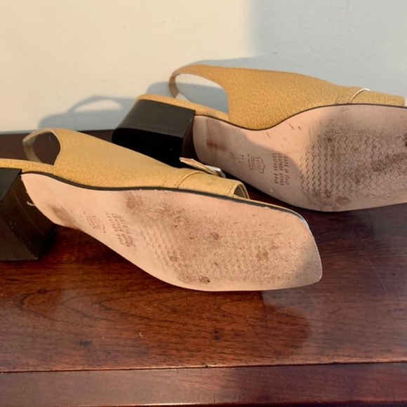 Talbots Leather Upper Square Toe with Buckle Square Heel Slingback Sandals 7 1/2 - Picture 5 of 8